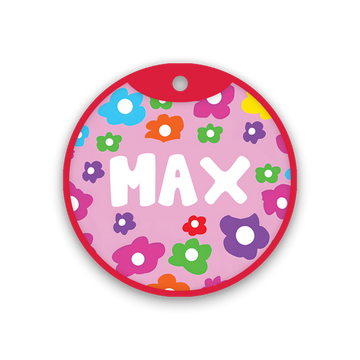 Customized Pet Id Tag - Floral Print